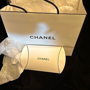 Chanel shopping bag w/ holiday stocking stuffer box